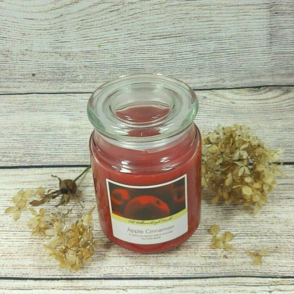 Scented Candles Apple Cinnamon Glass Jar Red Candle Home Décor Fragrance Gift - Picture 4 of 11